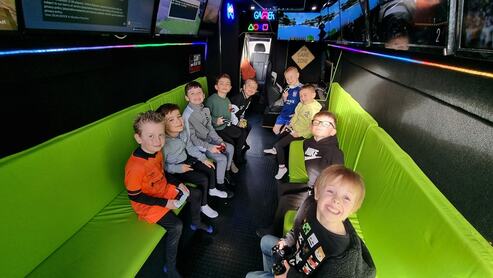 boys playing on xbox ,in gamingbus,gamingsetup,xbox,nintendo,ps5,boys,gaming,vr,steeringwheel,racing,fnaf,greegamingbus,boysmiling