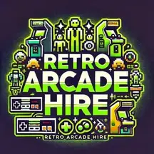 Retro arcade hire graphic for the Streetside Gaming Bus
