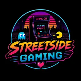 Retro Streetside Gaming logo for gaming bus birthday parties in Essex and Suffolk