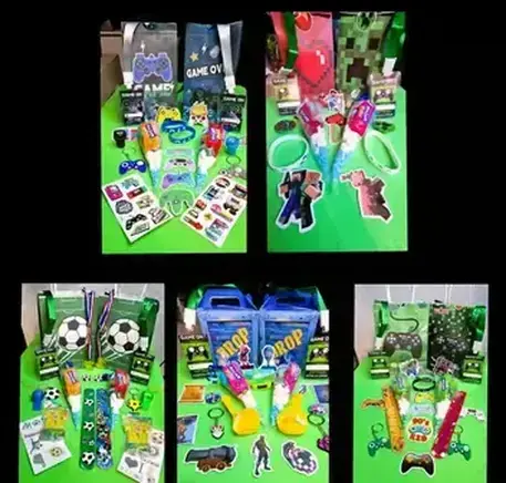 Streetside gaming party bags with sweets, VIP lanyards and themed extras