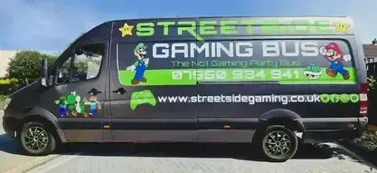 Streetside Gaming Bus Chelmsford Essex for children's gaming parties
