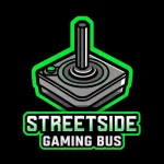 Streetside Gaming Bus logo with green gaming joystick